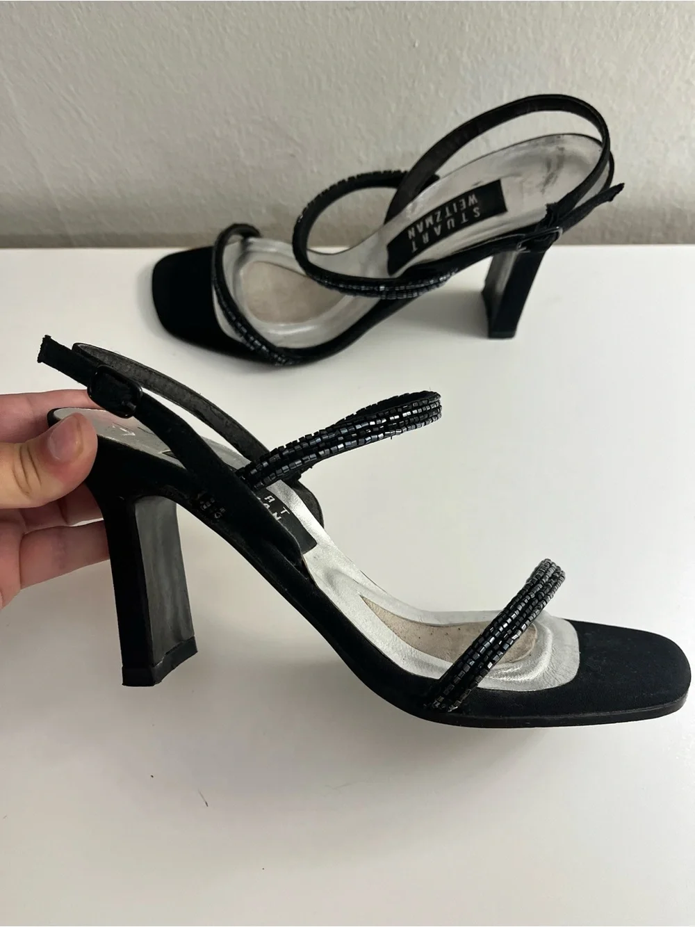Vintage Y2K Stuart Weitzman Beaded Strappy Sandals Size 6